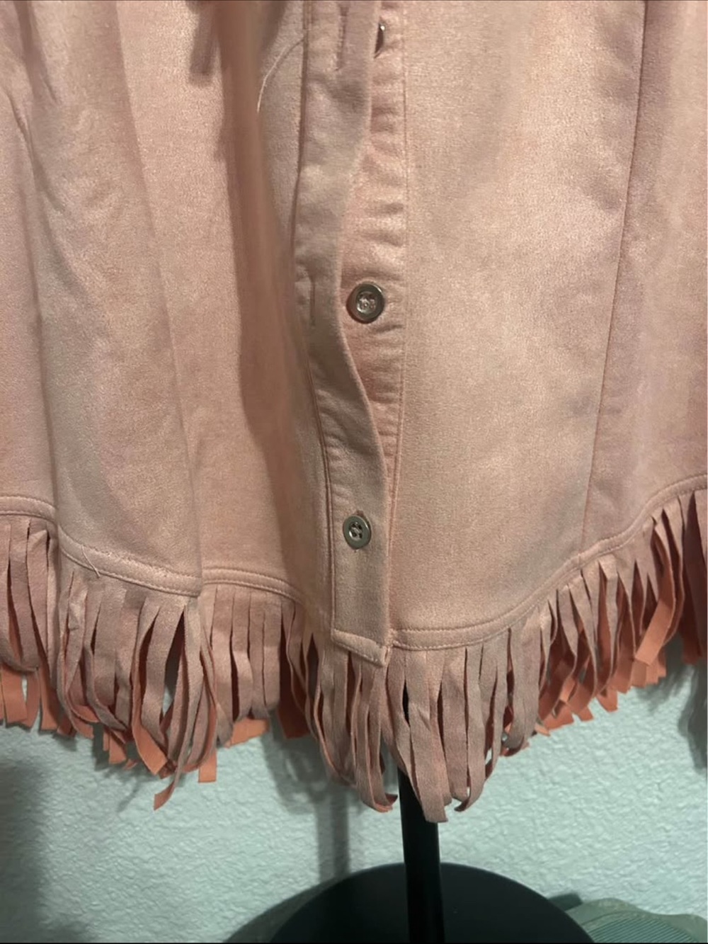 Freiheit Pink Fringe Button-Down Shirt - Picture 3 of 4